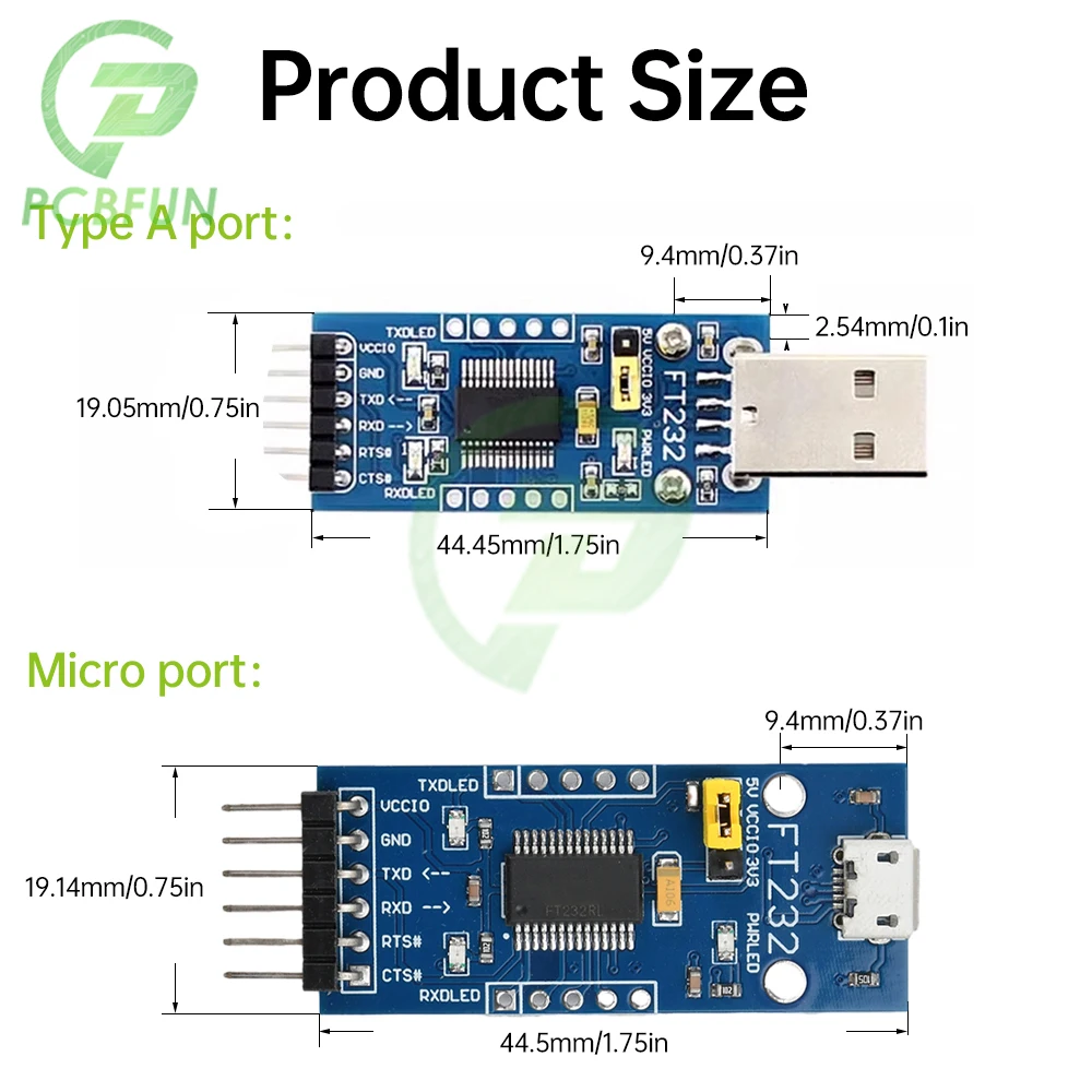 Модуль последовательного адаптера FT232RL FT232 FTDI USB 3 В 5 на TTL для Arduino TO 232 Micro
