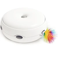 yokee electric cat toy feather smart funny cat stick teasing crazy play disc cat catching mouse donut automatic toy for cat