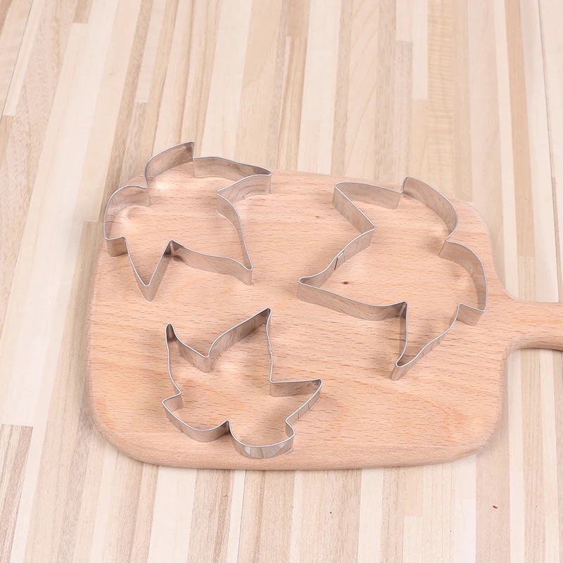 3 шт. форма для печенья из кленового листа резки сахарного цветка нержавеющей