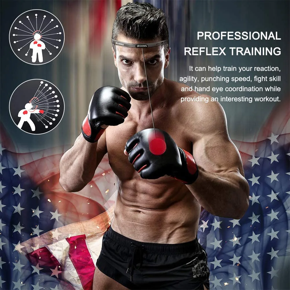 

Training Ball Boxing Reflex w/ Sweatbands Speed Agility Training Reaction for Easy Safety Working-out Ornaments