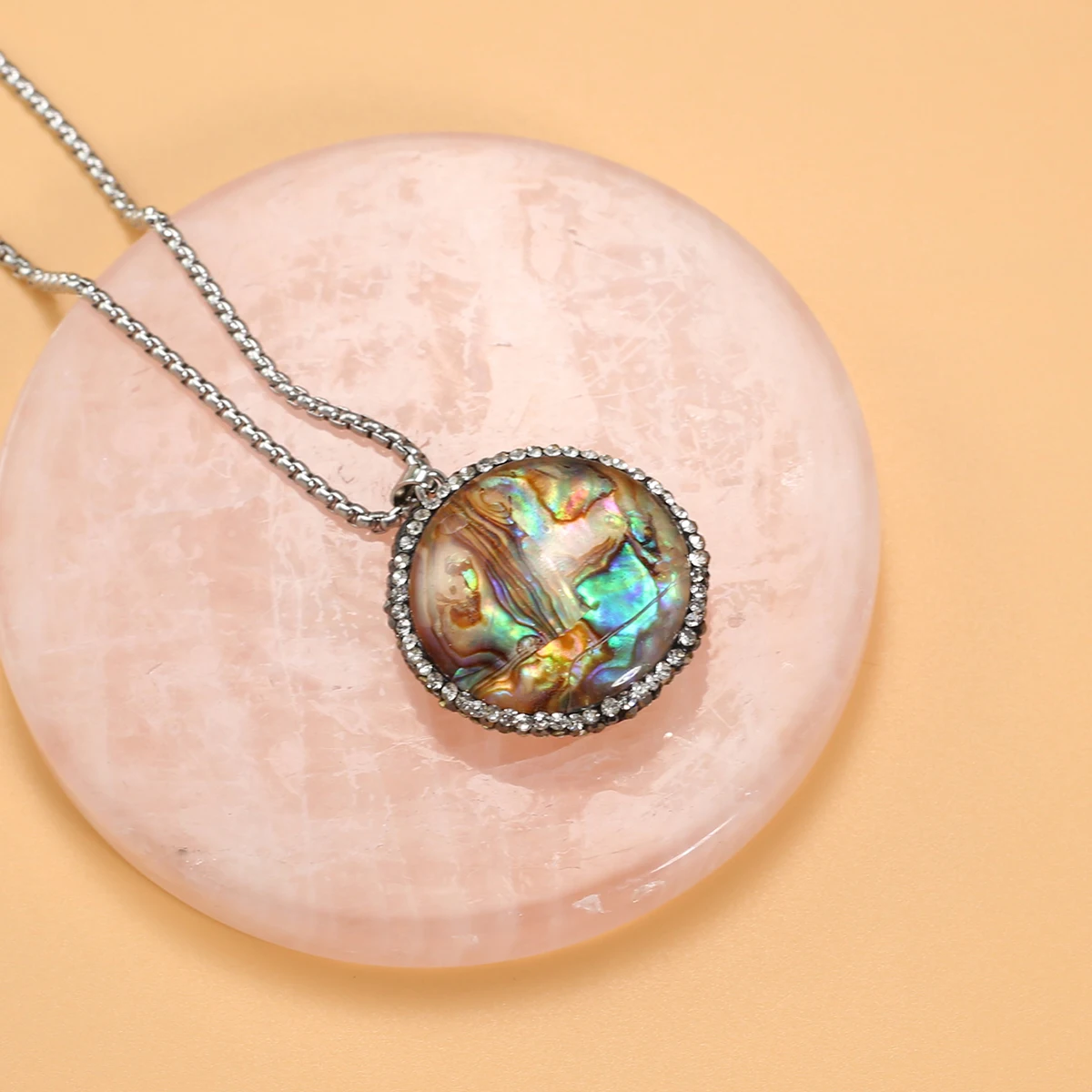 

Natural Abalone Necklace Round Shell Stainless Steel Chain Chain for Women Tribal Necklace Jewelry Party Gifts