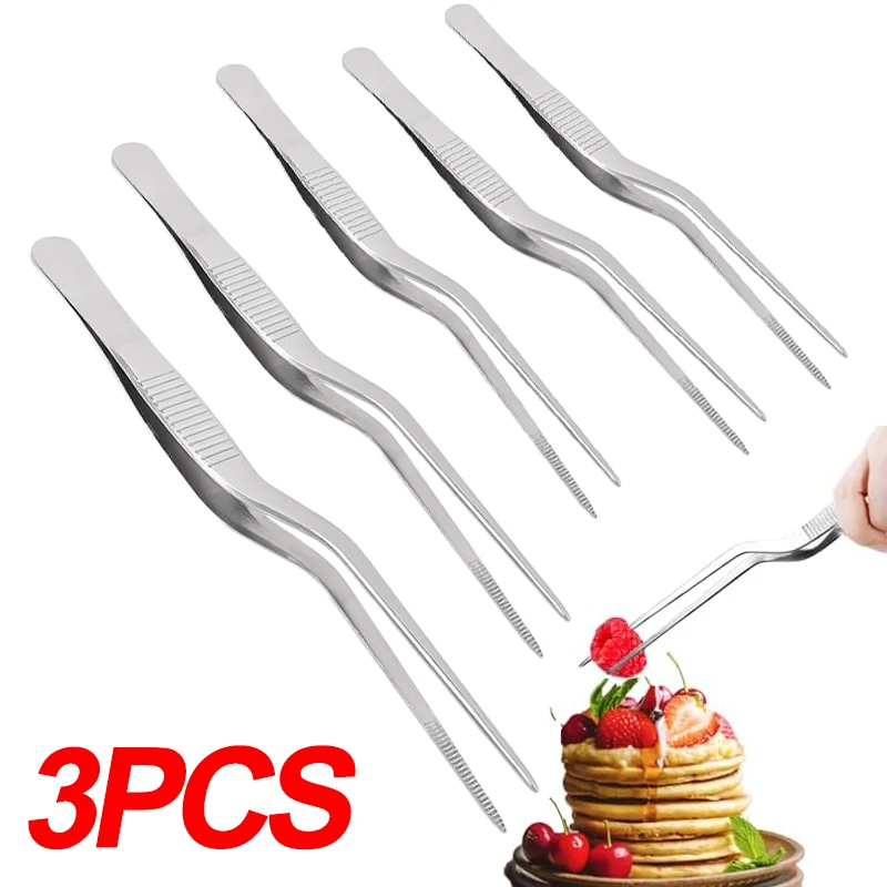 

3/1PCS Kitchen Tweezers Stainless Steel Cooking Tweezers Mini Barbecue Food Meat Tongs Barbecue Buffet Clip Home Kitchen Tools