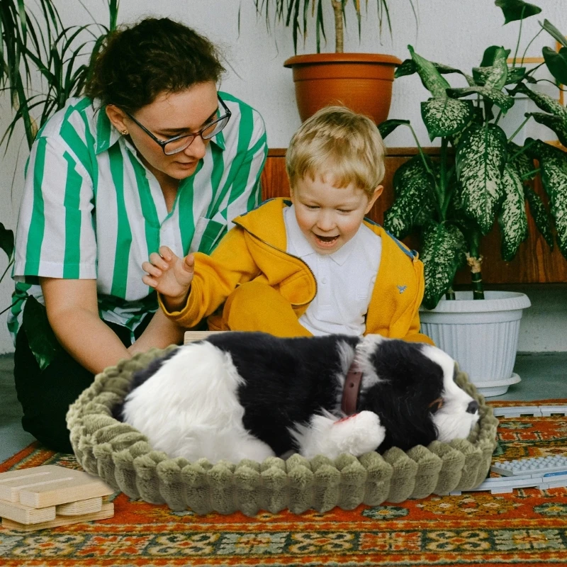 Реалистичные спящие дышащие собаки плюшевые куклы животные мягкие игрушки