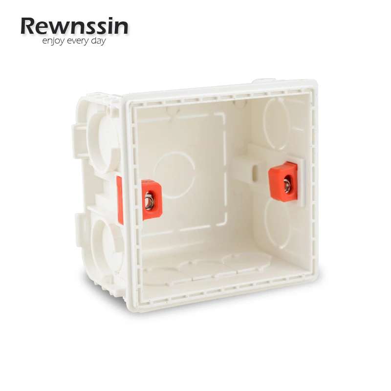 Rewnssin Electrical Back Box 86mm*86mm Sockets and Switches Accessories Wall Built-in Hidden Junction Cassette Mounting Box