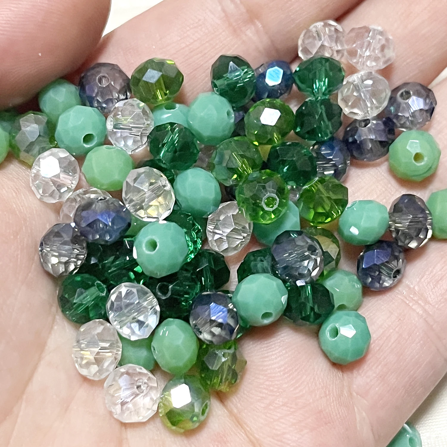 Green  Austria Faceted Glass Crystal Beads Loose Spacer Beads For Jewelry Making DIY Handmade Bracelest Necklace Accessorie 15''