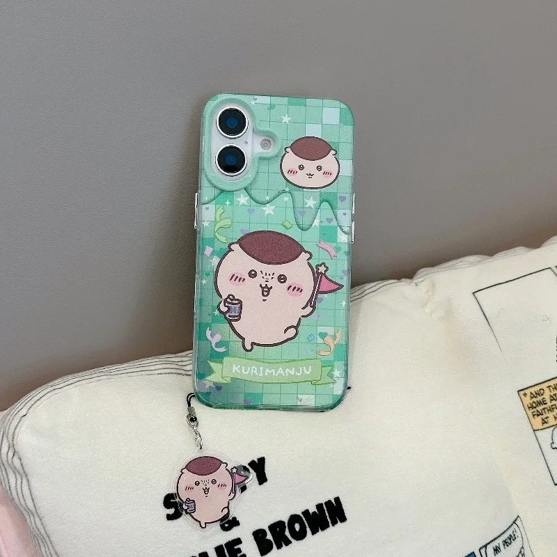 Фото Чехол для телефона Anime Chiikawa Rakko с подвеской для iPhone 17PRO 17 16 15 14, противоударный, с удобным захватом, чувствительными кнопками, защита от падений №4