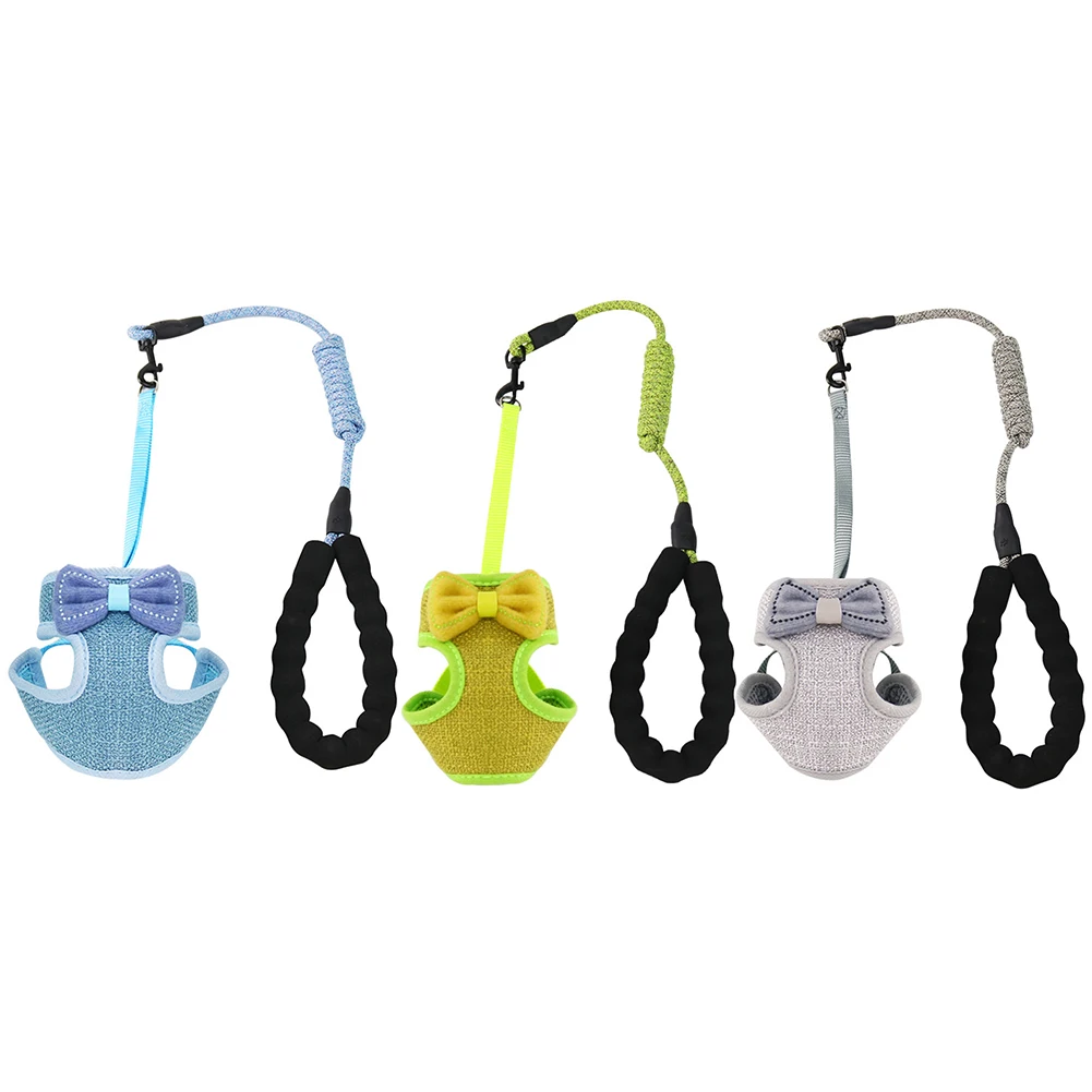 

Bow Tie Vest Cat Rope Adjustable Cat Traction Rope Pet Puppy Breathable Leashes Strap Bowknot Traction Rope Harness