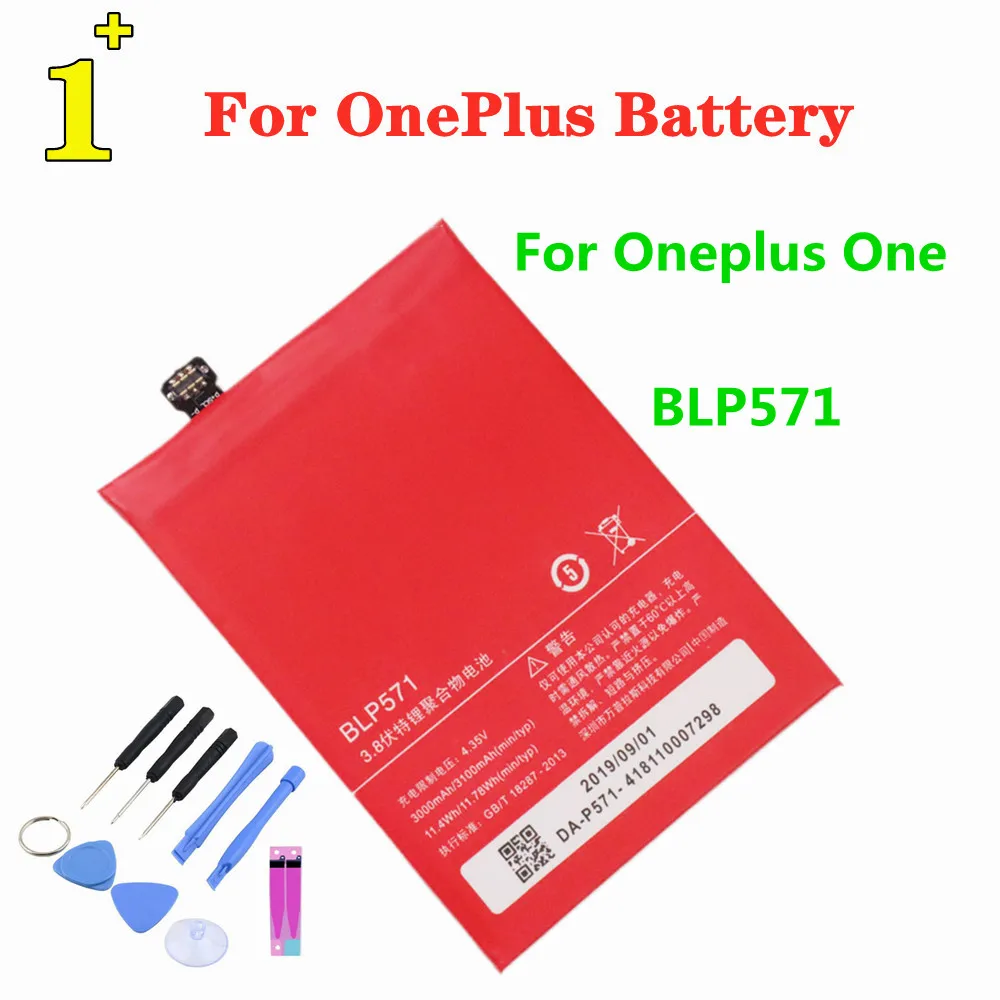 

High Quality BLP571 Original Battery For Oneplus One 1+ One plus A0001 3100mAh Li-Polymer Replacement Battery + Tools