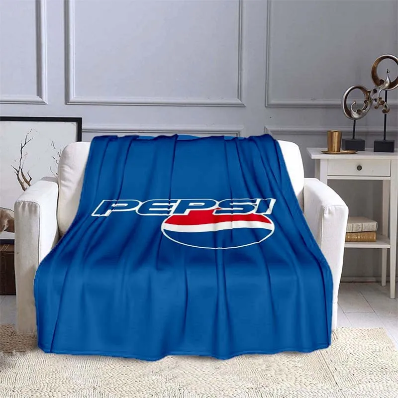 Фото Плюшевый плед с 3D-логотипом Pepsi-Cola для гостиной, офиса, спальни, дома, путешествий, детских подарков, теплый коврик для дивана №3