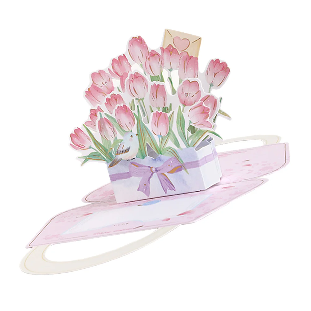 

Chic DIY 3D Blessing Creative Teachers' Day Tulip Design Blessing