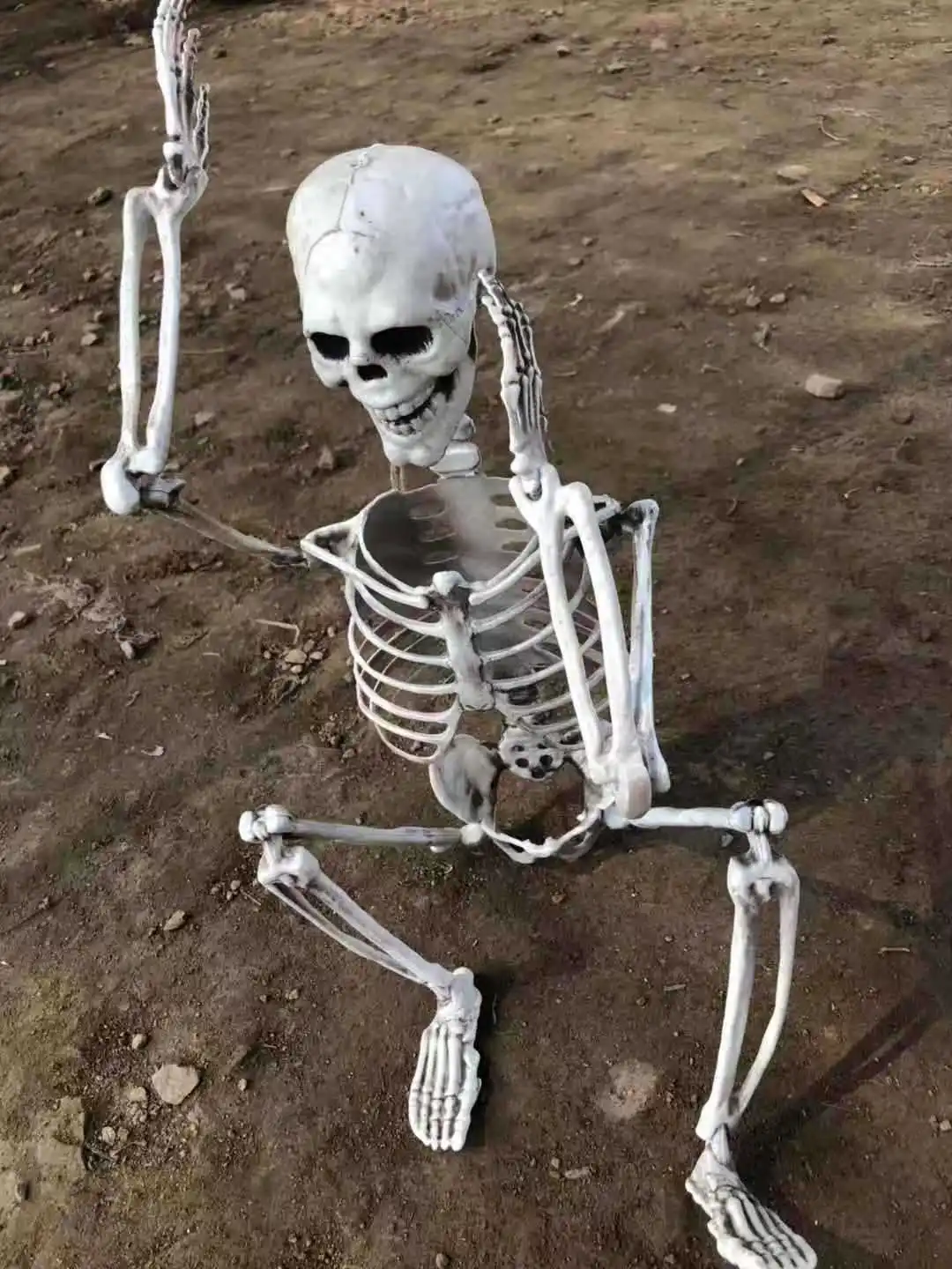 

Halloween KTV Cosplay Bar House Escape Room Simulation Plastic Skeleton Bones Props Decorations