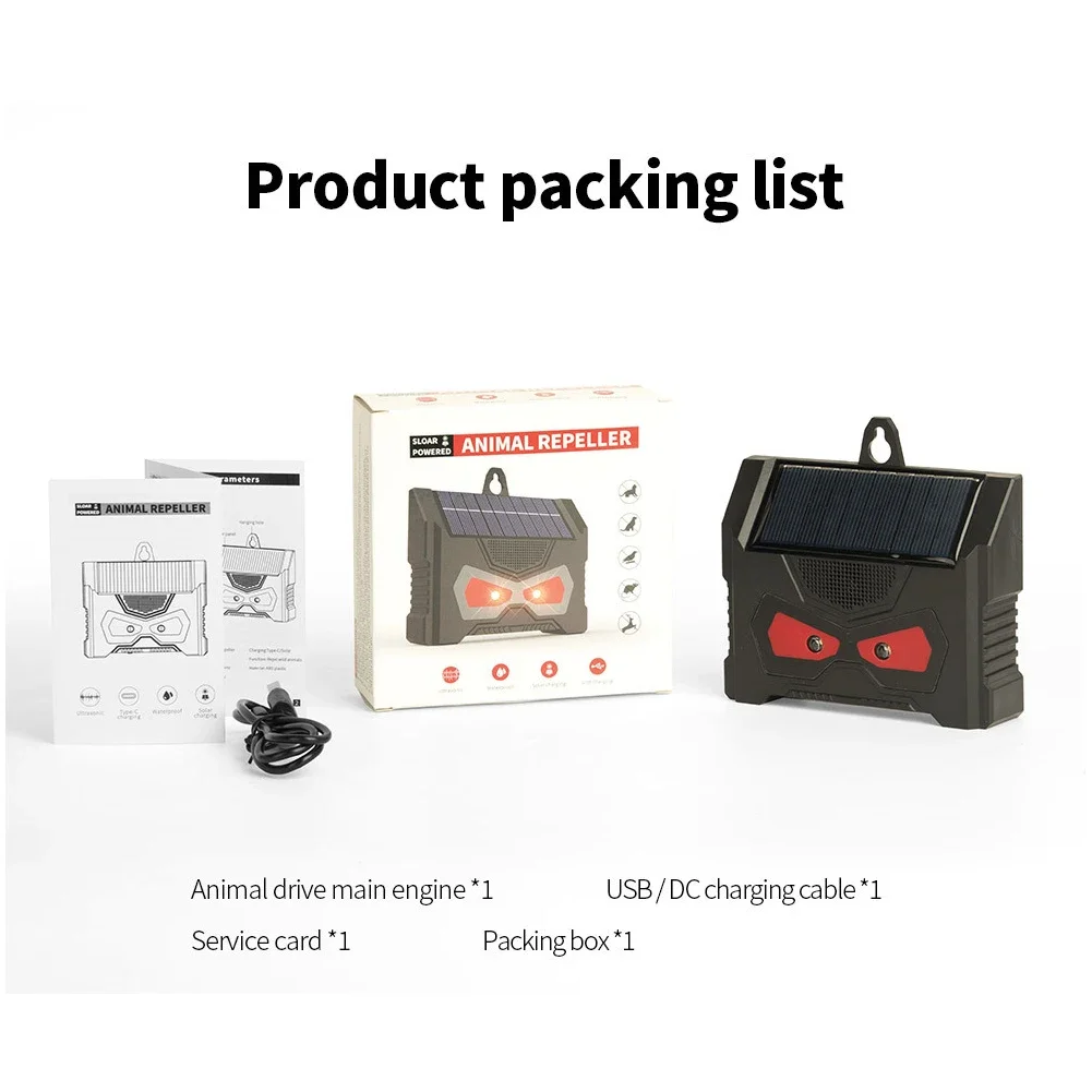 1/2 шт. ультразвуковой отпугиватель животных на солнечной батарее
