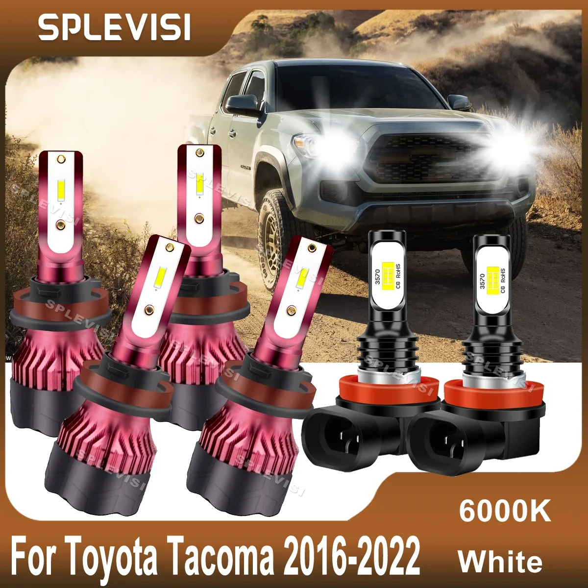 Фонари головного света для Toyota Tacoma 2016 2017 2018 2019 2020 2021 2022 6000 дальний свет ближний