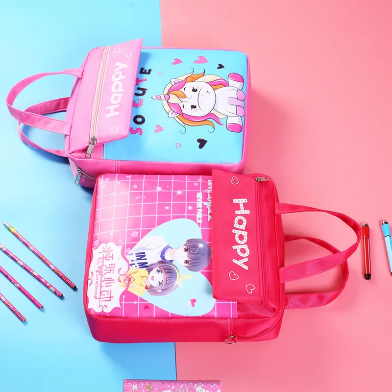 Cute Cartoon Children Unicorn Handbag Pupils Backpacks Boys Girls Homework Art Bags 2022 New Student School Shoulder Pencil Bag