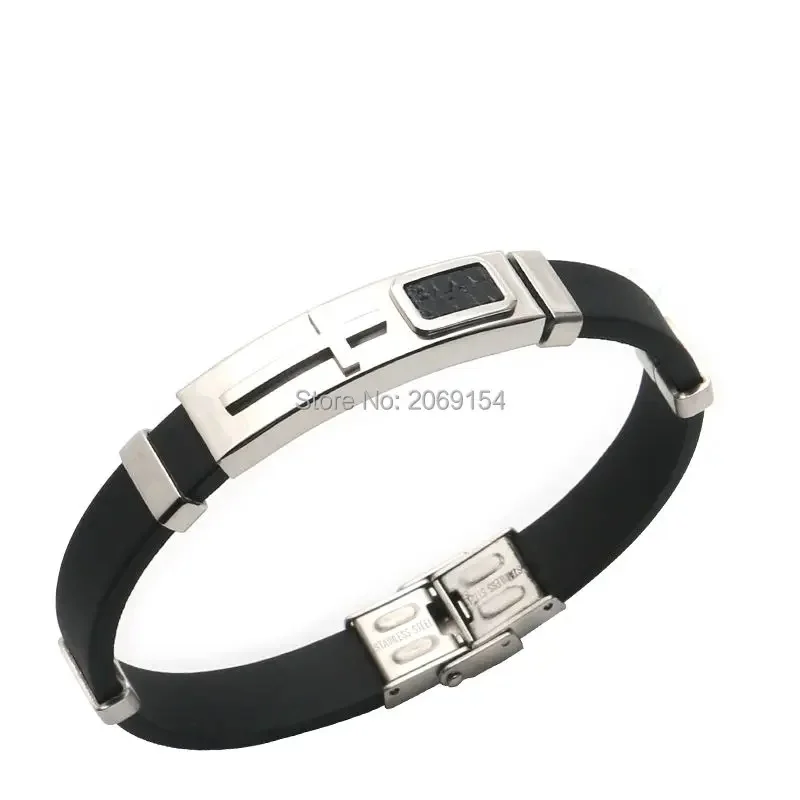 Мужской Браслет-крест Из Нержавеющей Стали С Подвеской Силиконовой Резины В