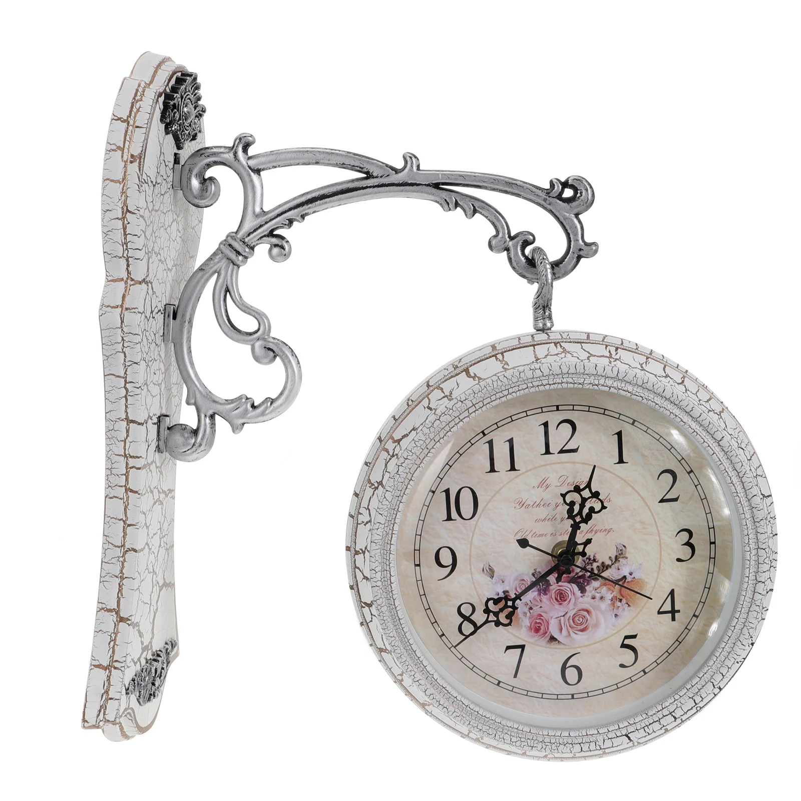 

Double Sided Wall Clock Decorative Room Hanging Household Metal Outdoor Both Sides Iron Decoration Roman Numeral