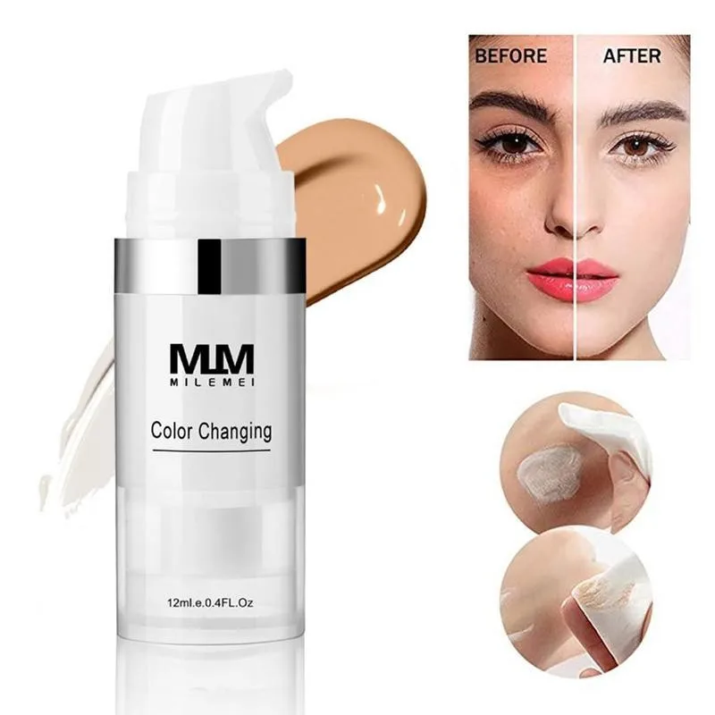 

12ml Temperature-changing Complexion Liquid Foundation High Quality Makeup Coverage Base Cosmetics Primer maquillajes para mujer