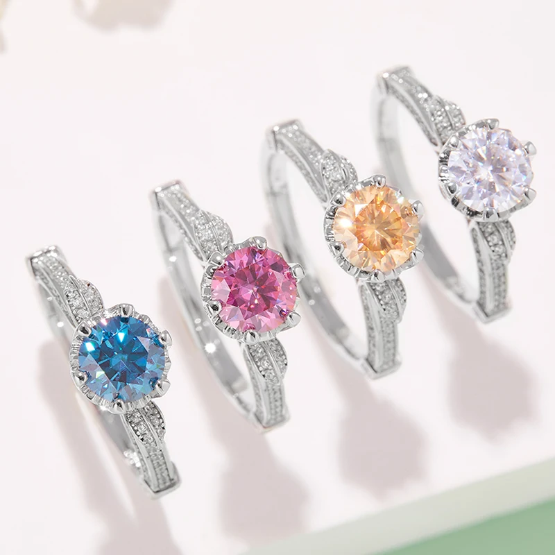 

GEM'S BALLET 6,5 CTW DEW мм круглый розовый синий желтый Лебедь с муассанитом