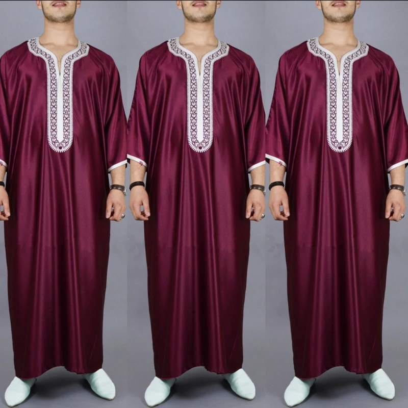 

Middle East Jubba Thobe for Men Traditional Muslim Clothing Male Saudi Arab Caftans Islamic Kaftan Robe Arabic Clothing