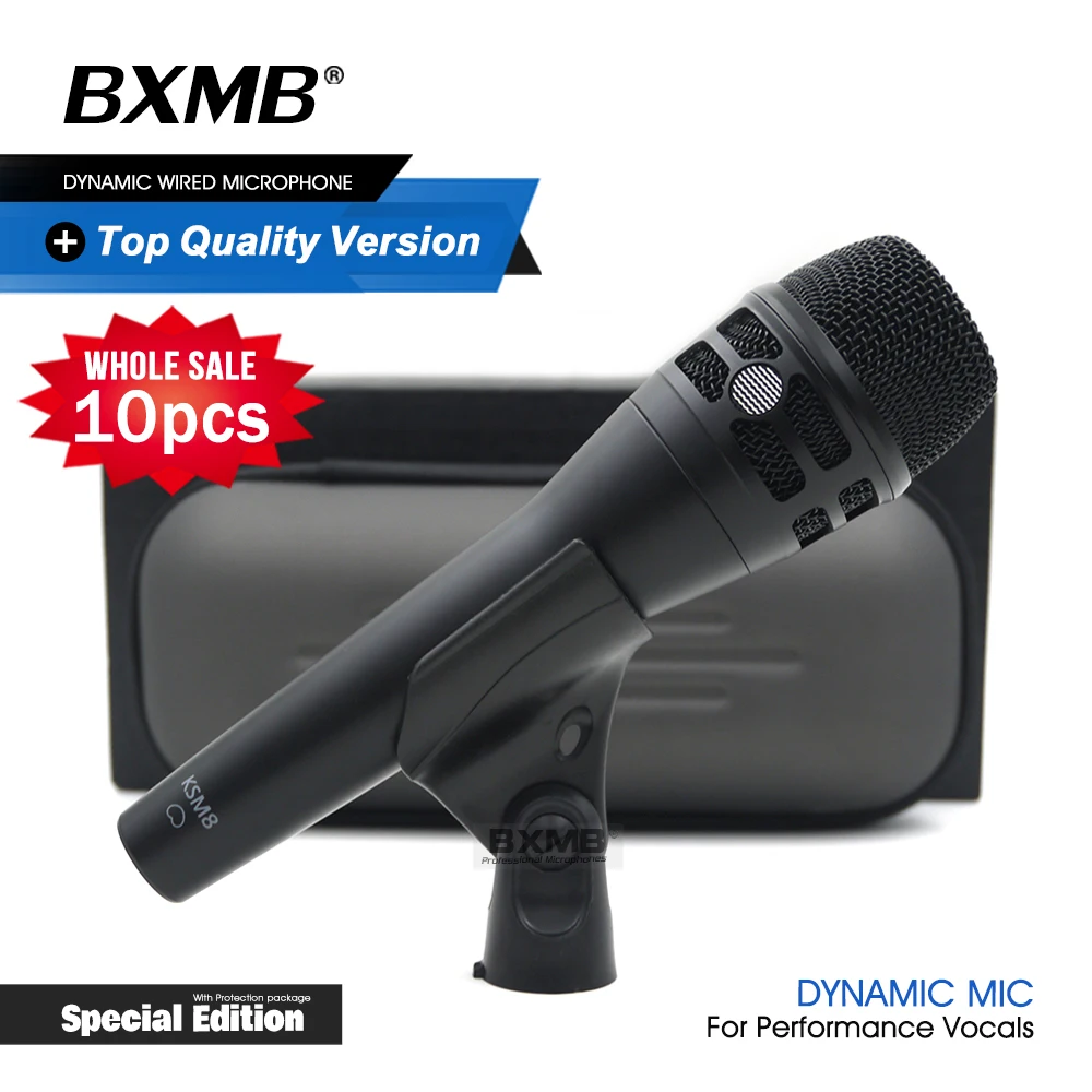 

Профессиональный динамический проводной микрофон KSM8 KSM8HS, суперкардиоидный микрофон для выступлений, вокала, караоке, 10 шт./комплект