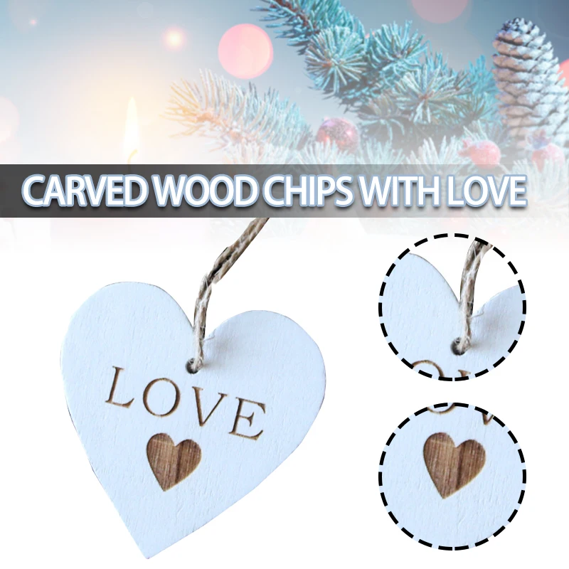 

10 шт., деревянные подвески для украшения ёлки