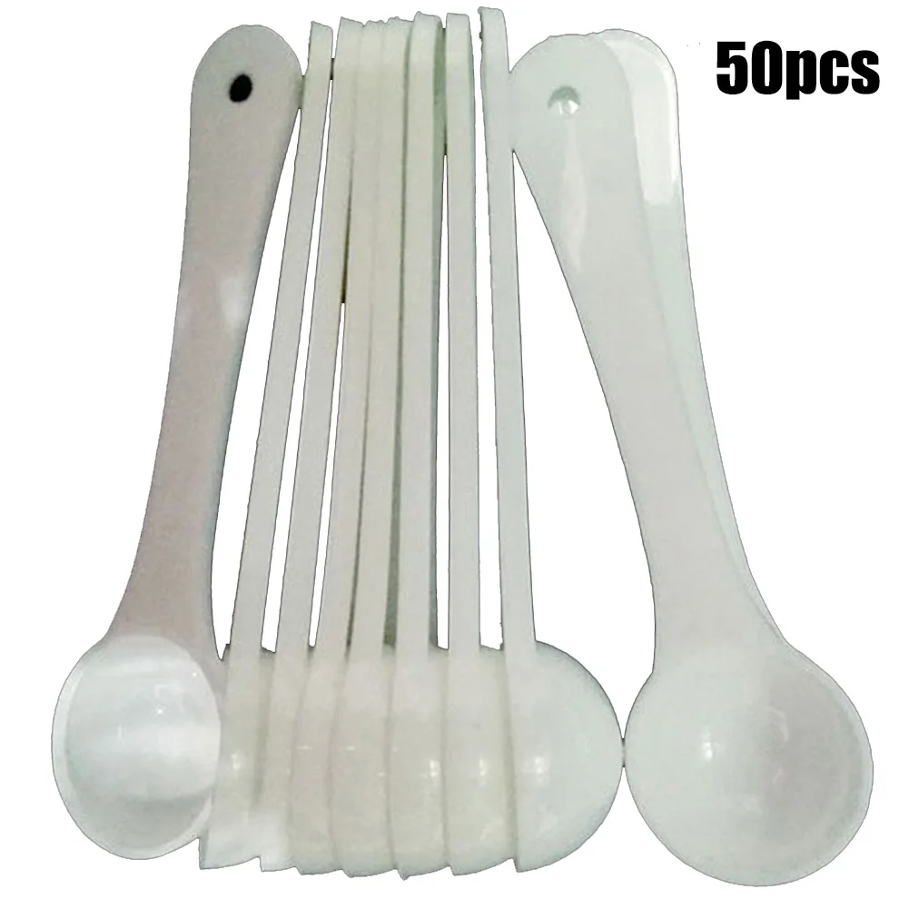 

50 Pcs Plastic Measuring Spoon Gram Scoop Food Baking Medicine Powder Kitchen Gadgets And Accessories Multifunction Spoons 1g