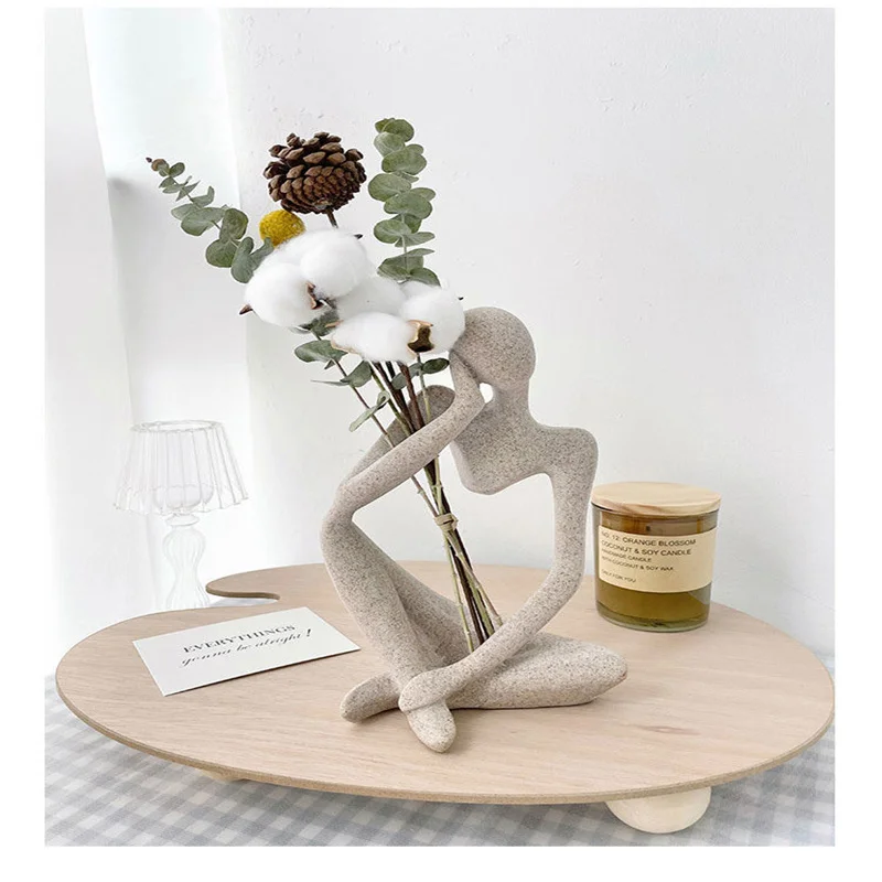 Скандинавская статуя абстрактного истончика статуэтка из смолы украшение для