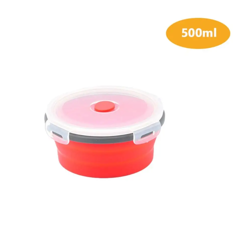 

Складной силиконовый ланч-бокс синий