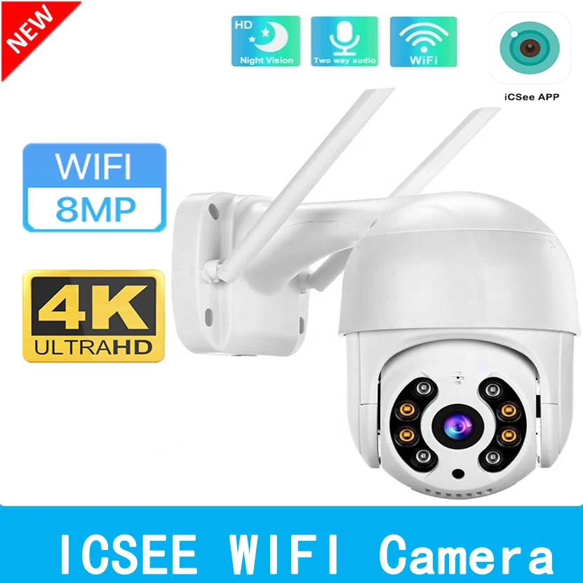 

IP Camera PTZ 4K 8MP 5MP HD Wireless WIFI Outdoor Security Dome Camera CCTV P2P Onvif Two Way Audio iCsee