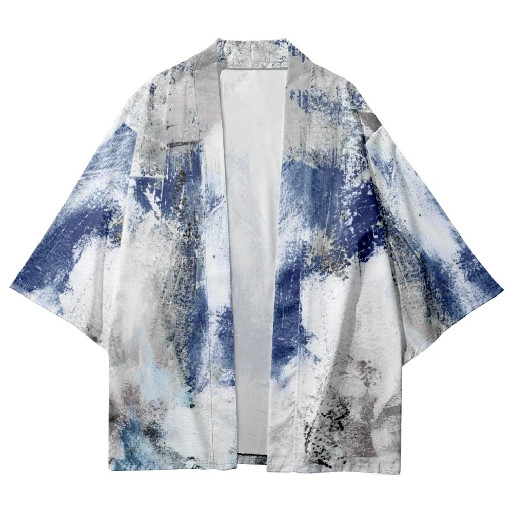 

Пляжные свободные тонкие солнцезащитные рубашки в стиле Харадзюку, уличная одежда, кардиган, мужские юката, японские кимоно и шорты, компле...