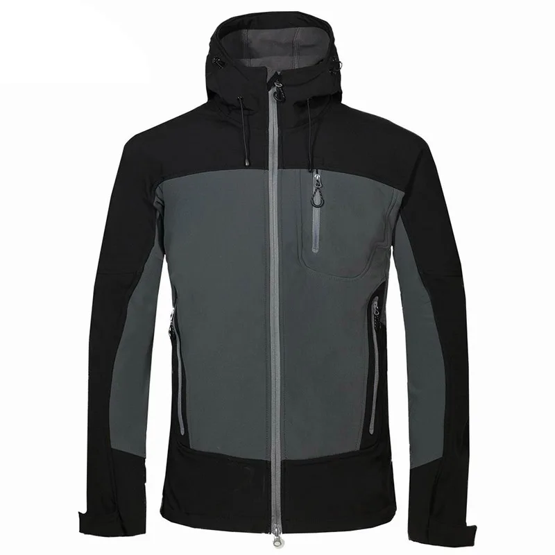 

Winter Outdoor Waterproof Soft shell Windbreaker Outdoor Camping Skiing Hiking Jacket Fleece Keep Warm Men Waterproof Jacket