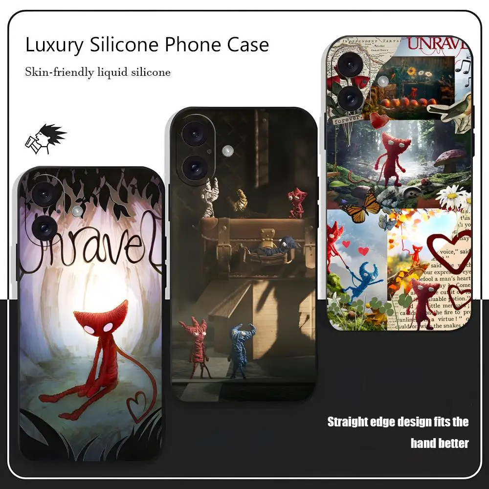 Фото Модный противоударный чехол Fashion Unravel Two Game для iPhone 17 16 15 14 13 12 X XR XS 8 Plus Mini Pro Max, мягкий, черный №1