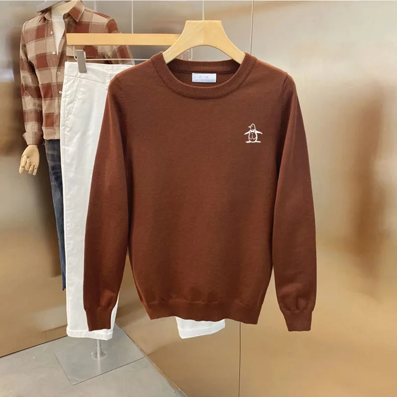 2023 New Spring Golf Clothing Men's Sweater Knitted Shirt Men's T-shirt Brand Quality Men's Golf Sports Long-sleeved Sweater