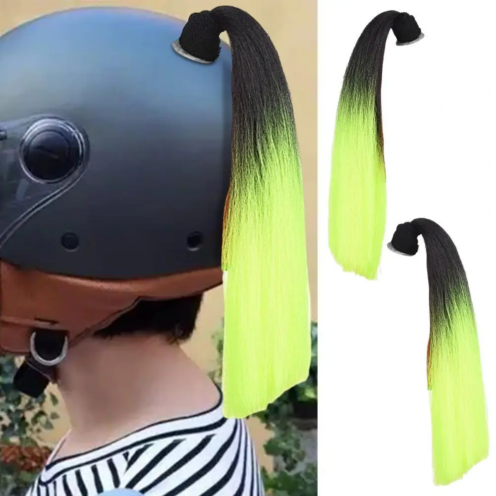 

2Pcs Motorcycle Helmet Braids Double Ponytails Detachable Portable Vibrant Color Fluffy Hemlet Dreadlocks Cycling Equipment