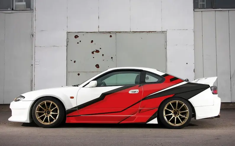 

Abstract striped racing side wrap vinyl sticker car livery decal design, die cut graphic lightning drift suitable for any car