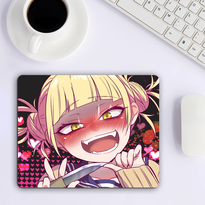 Himiko Toga аниме девочка розовый маленький коврик для мыши 22x18 игровые аксессуары Противоскользящий коврик для мыши клавиатуры офисный резиновый мягкий Настольный коврик