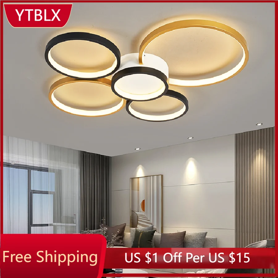 

Black and White Finish Modern led Ceiling Lights For Living Room Bedroom Study Room Indoor AC85-265V Led Ceiling Lamp Fixtures