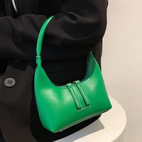 small pu leather women luxury designer handbag purses 2022 trend fashion vintage zipper half moon shoulder bags brand totes
