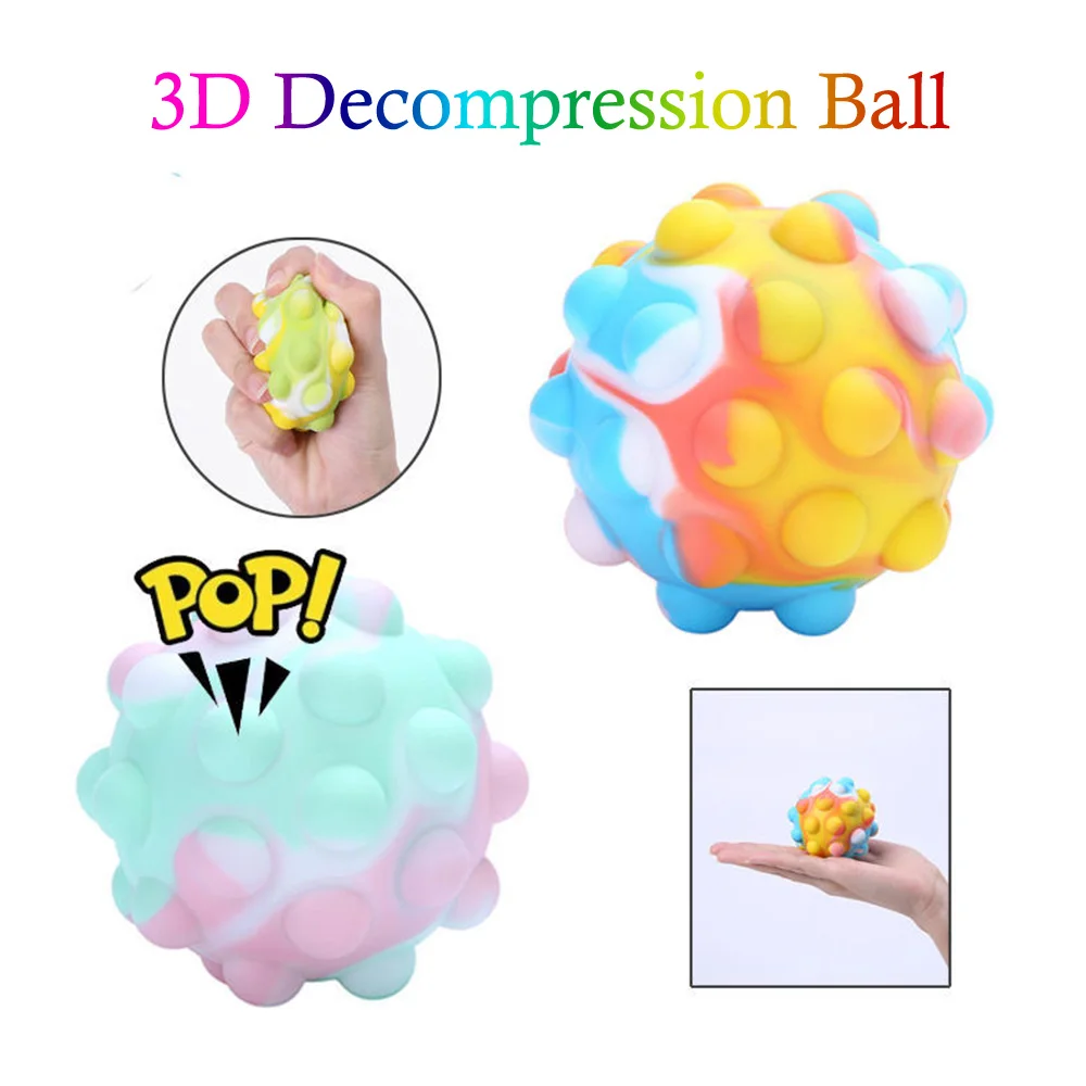 

Hot 3D Stress Balls for Adults Squish Toys for Girls Popite Silicone Bubbles for Kids Children Anti-stress Toys Squeeze