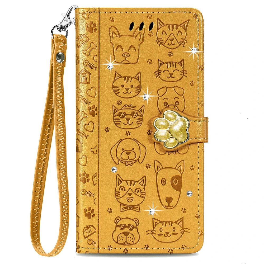 Кожаный чехол-бумажник с рисунком животного и собаки для F52B F51C