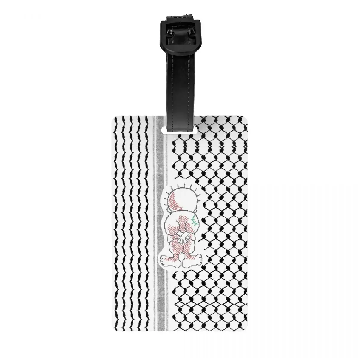 

Palestinian Handalah Palestine Kufiya Pattern Luggage Tags Custom Tatreez Embroidery Baggage Tags Privacy Cover Name ID Card