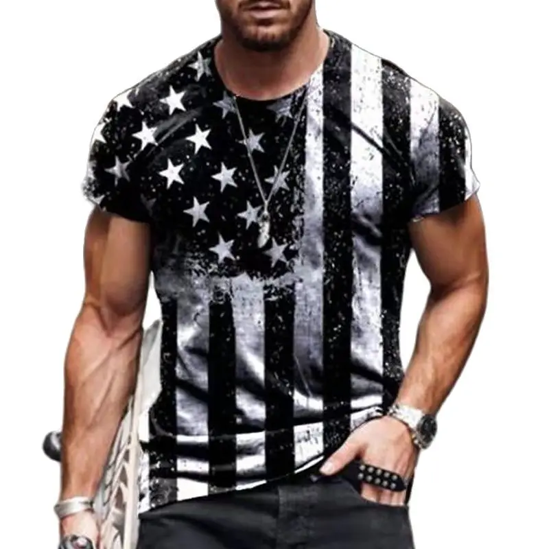 Футболка мужская оверсайз с круглым вырезом и коротким рукавом модная Свободная