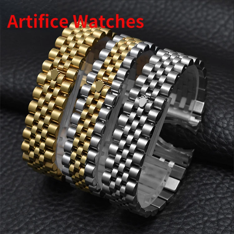 

Luxury series watch accessories five-bead solid arc steel strap strap classic watch chain metal steel strap 20mm