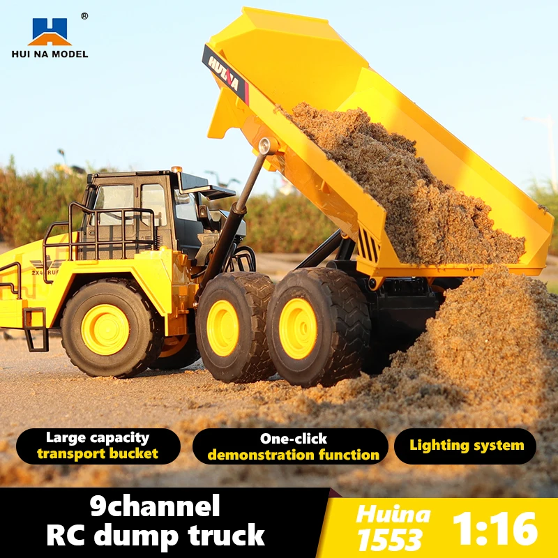 Самосвал Huina 1553 1/24 RC из сплава электрический трактор 2 4 ГГц 9CH модель