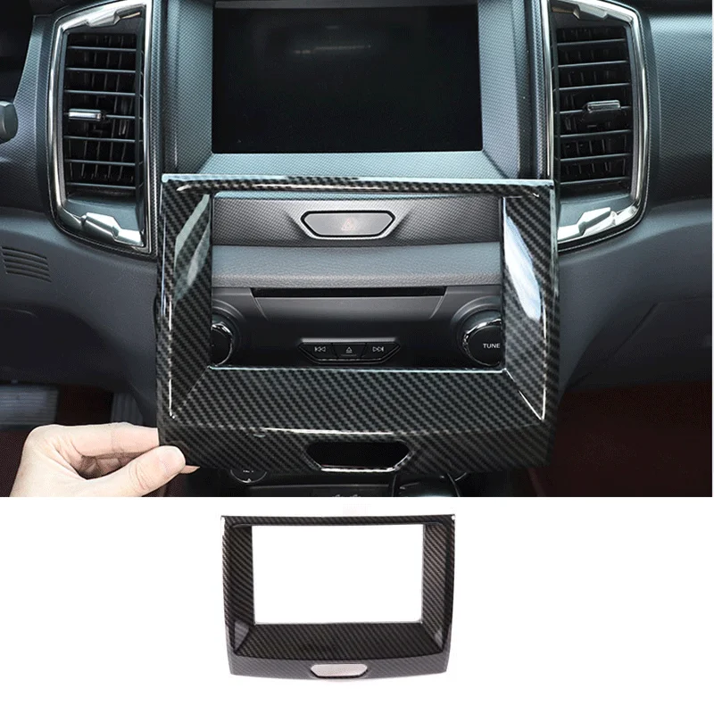 

For 2015-2022 Ford Ranger Wildtrak Everest ABS Carbon Fiber Car Central Control Navigation Decorative Frame Sticker Auto Parts