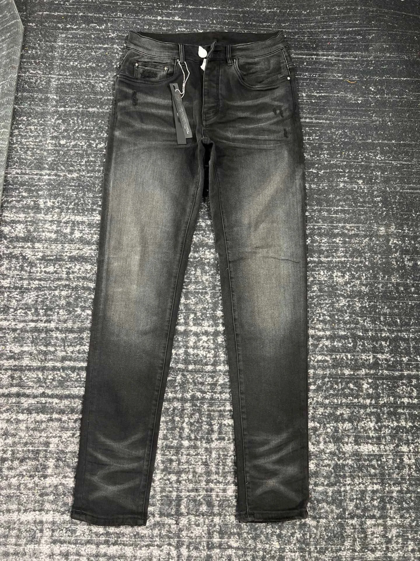 men distressed skinny  aged black  jeans