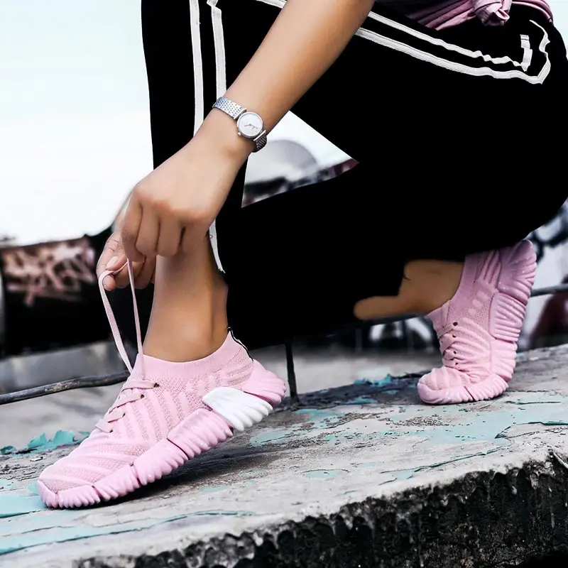 

Кроссовки-носки женские, спортивная обувь для тенниса и бега, белые, на зиму