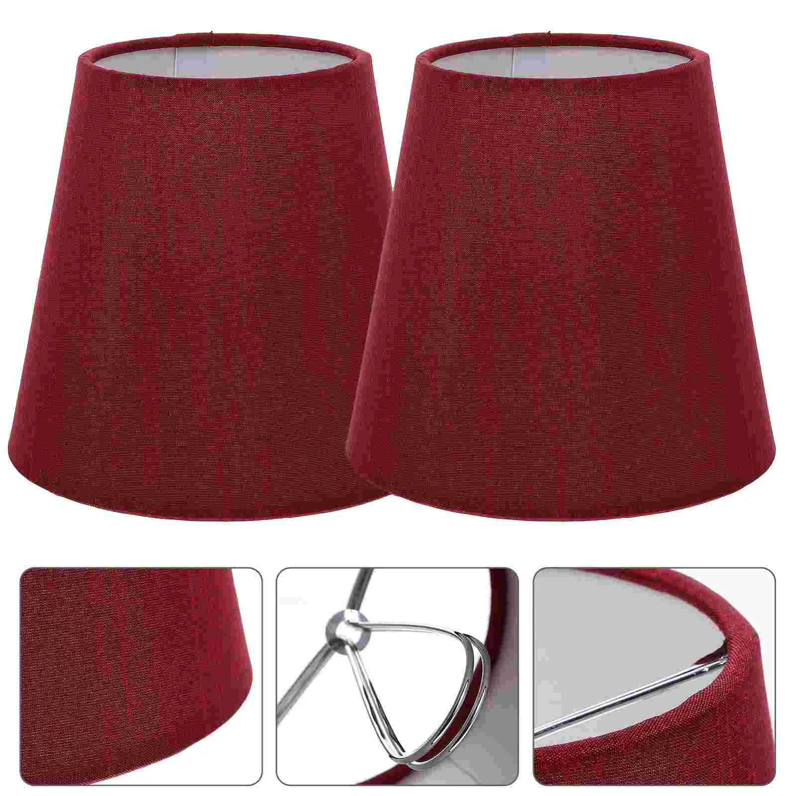 

2 Pcs Clip-on Bulb Lamp Shade Barrel Shades Drum Lampshade Wall Cover Light Accessory Cloth
