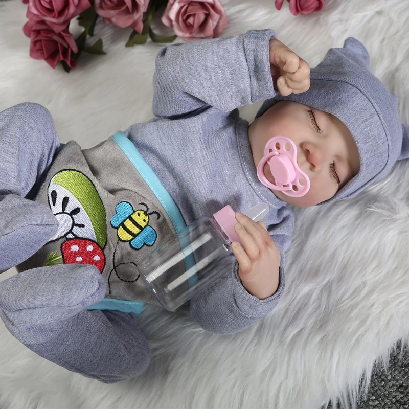 

Simulated Girl Reborn Christmas Gift Baby Early Educational Toys White Skin Doll Supplies Vinyl Made Christmas Relax Toy A2UB