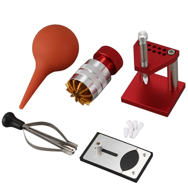 

5Pcs Watch Repair Set Kit Rubber Dusts Air Blower Watch Back Case Opener Hand Setting Watchmaker Watch Repair Tool Kit